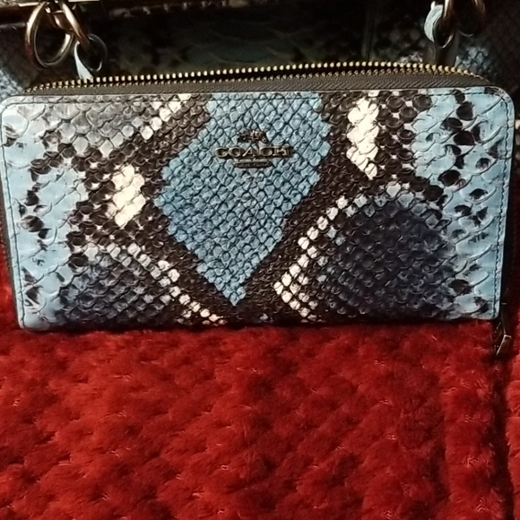 NWT Coach multidark denim embossed python gramercy - Picture 12 of 16